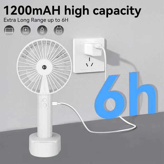Cooling Mist Spray Fan With mobile holder