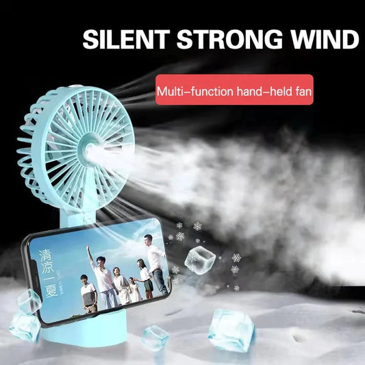 Cooling Mist Spray Fan With mobile holder